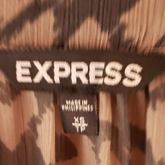 Express Animal Print Semi Sheer Short Sleeve Dress - Picture 7 of 8